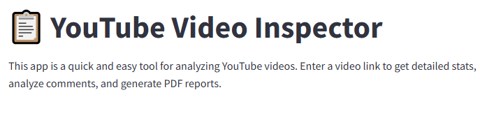 YouTube Video Inspector